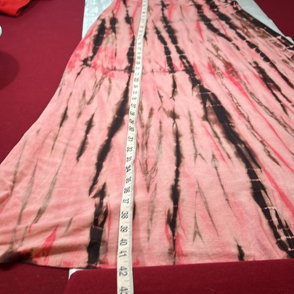 Lucky Brand PINK BROWN TIE Dye Skirt LONG SZ S/M Rayon stretchy festival BEACH M - Picture 7 of 10